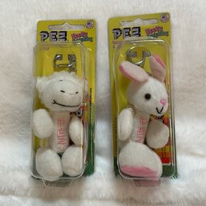 Bundle 2 Collectible Easter PEZ Hippity Hoppities Lamb and Bunny Candy Dispenser